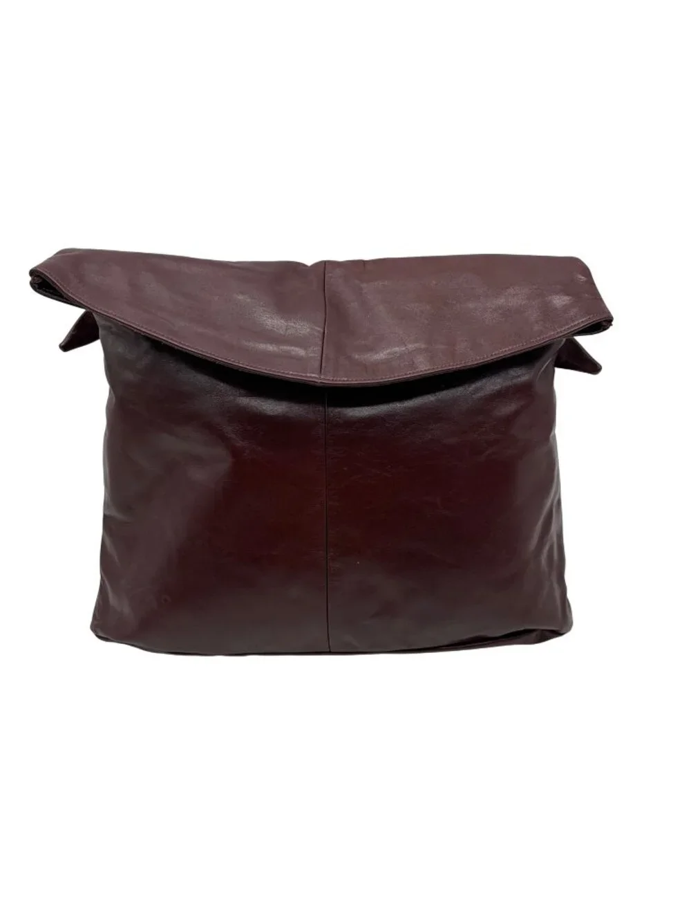 Burgundy Faux Leather Shoulder Hobo Bag
